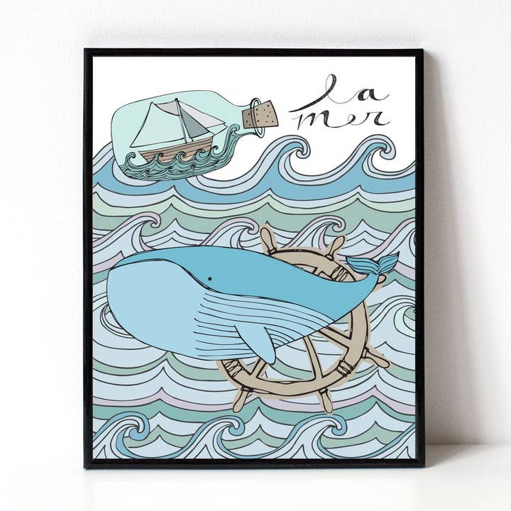 La Mer 8x10 Art Print for wholesale by Katie Vaz Design
