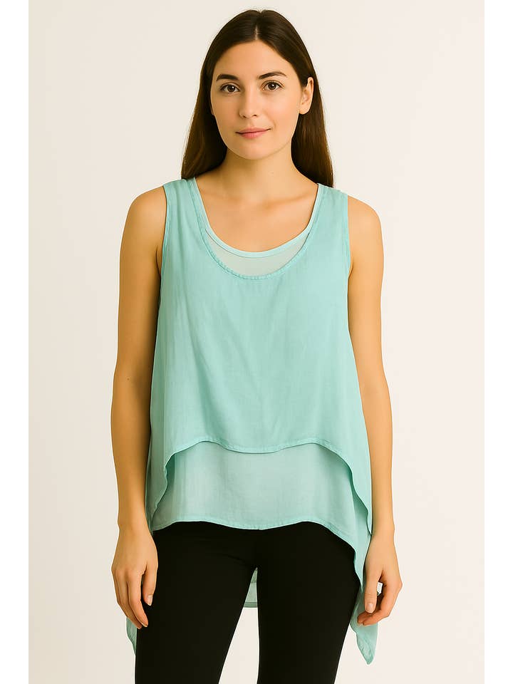 Lucy Sparks – wholesale Shirt – Women’s – COLD WASHED 2 PIECE SLEEVELESS TOP10