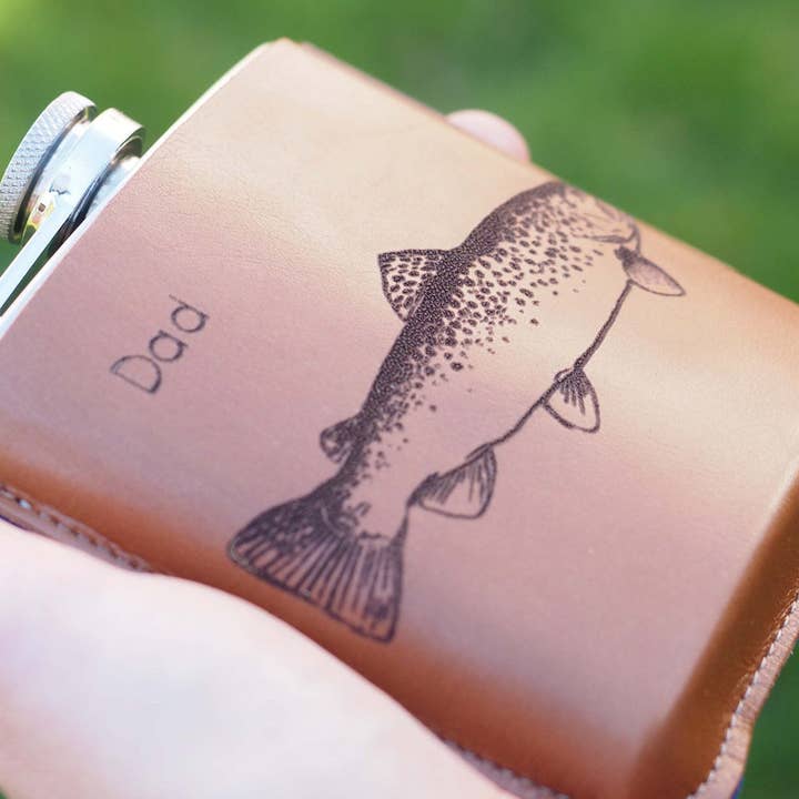 Stabo – Engroshandel Lommelærke – Fiskeri Personlig Læder Hip Flask i en gaveæske1