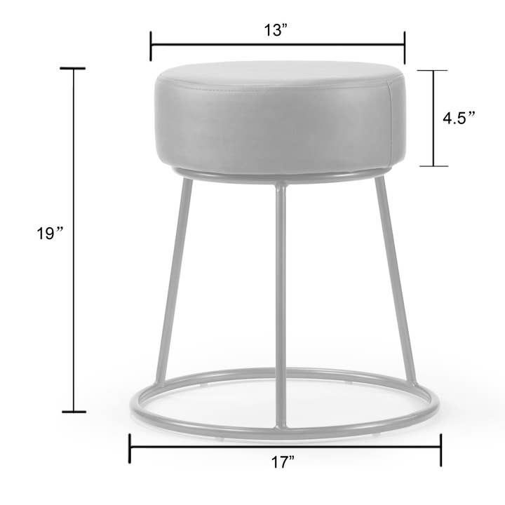 Glamour Home - Vente Chaises - Ensemble de 2 chaises de salle à manger Amie sans dossier avec cadre en métal canon6