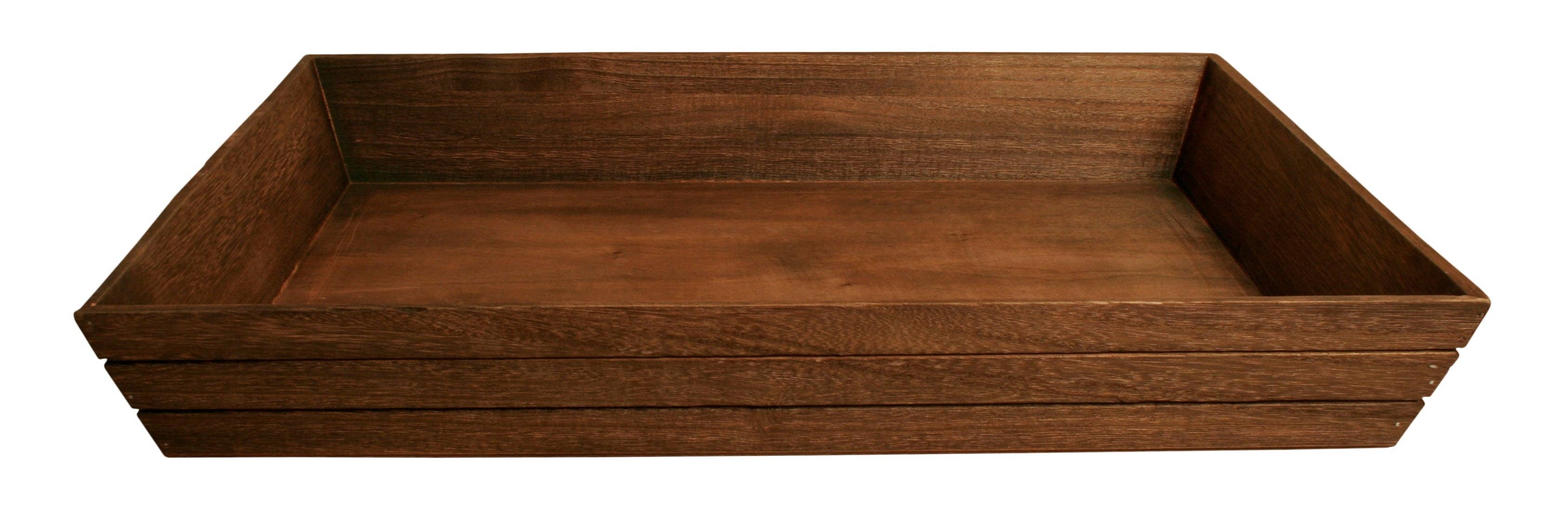WALD IMPORTS - Wholesale Serving Tray - 22" Dark Stained Wood Grooved Serving Tray2