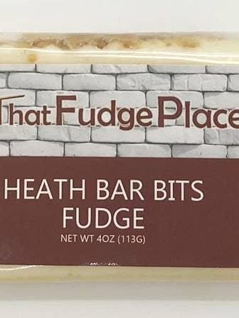 Heath Bar Bits Fudge 4oz Slice for wholesale by That Fudge Place