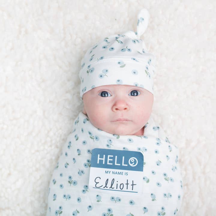 Lulujo Baby - Wholesale Swaddle Set - Baby - Hello World Newborn Set – Blueberries2