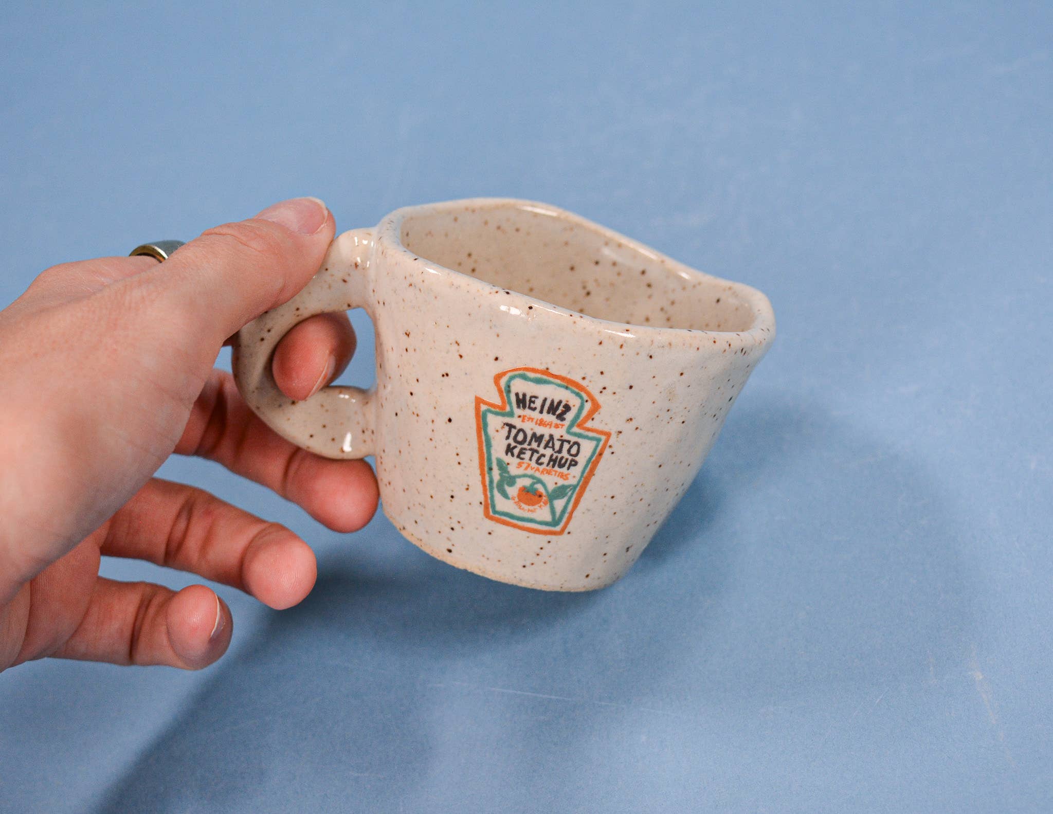 Juice Ceramics Handmade Pottery and Jewelry - Wholesale Coffee Mug - Ketchup - Handmade Speckled Ceramic Espresso Cup -  2-4 oz. 3