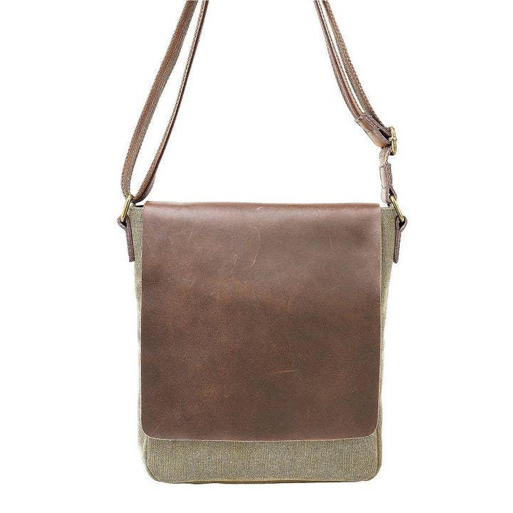 JAURES - Bolso al hombro de lona y piel para venta al por mayor de ZEDE PARIS