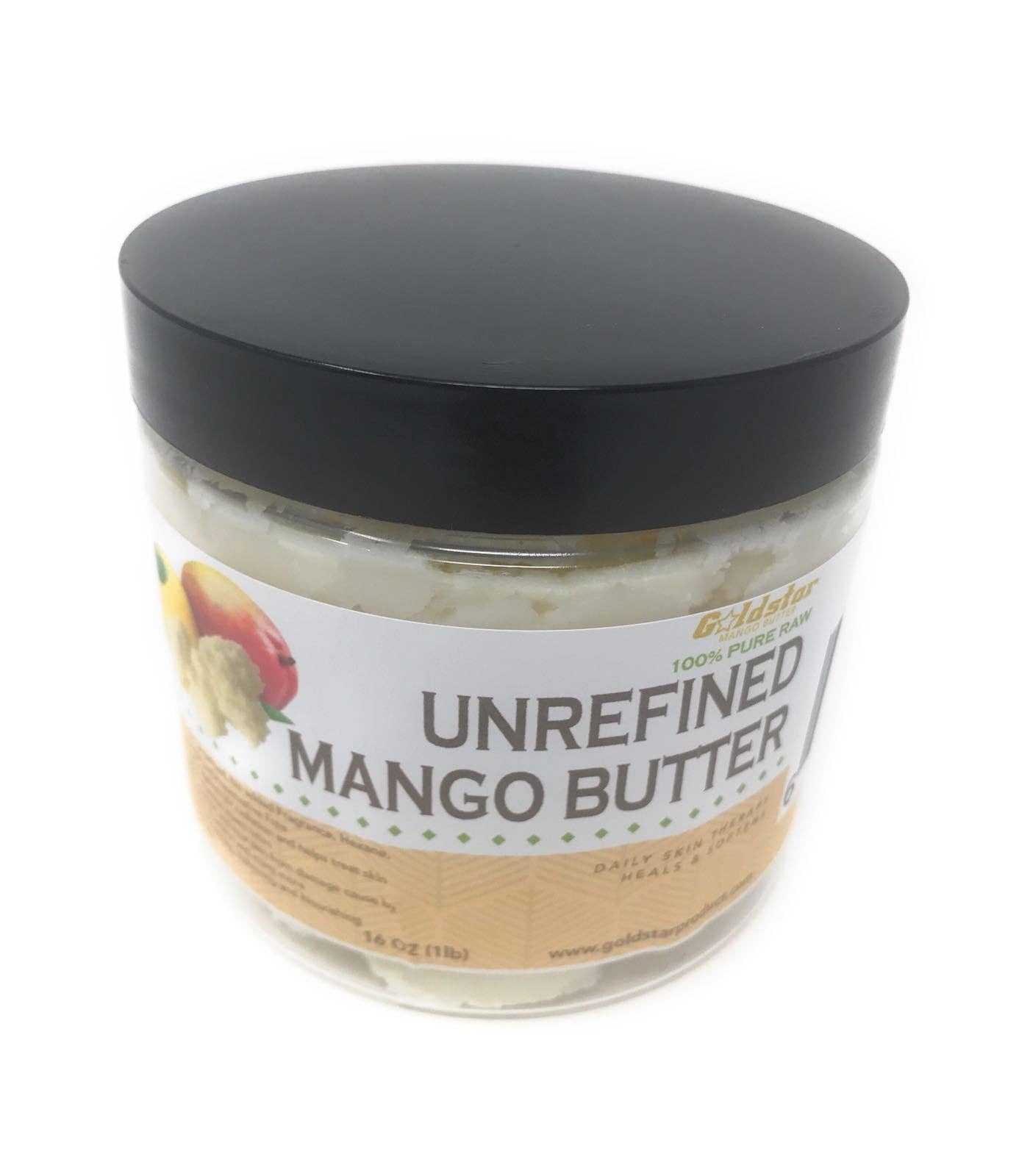Goldstar Shea Butter – Großhandel Körperbutter/-balsam – Goldstar 100% reine rohe, unraffinierte Mangobutter — 16 OZ (1 Pfund)1