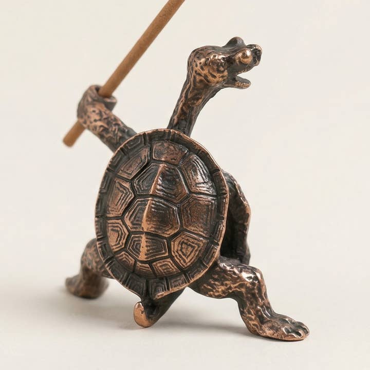 Porta-Incenso de Tartaruga de Latão | Porta-Incenso | Decoração Oceânica por atacado de Kiyo Home