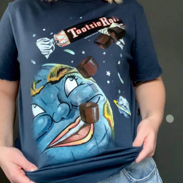 Tootsie Roll® Moon Tee | Vintage 1920 Tootsie Advertisement for wholesale by www.sweetvintagetees.com