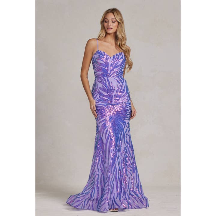 Vestido de Lantejoulas com Decote Coração R1072 por atacado de Noxanabel