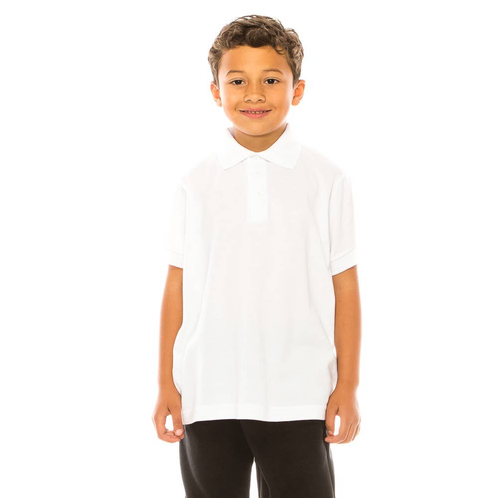 Unik - Wholesale T-Shirt - Kids - Boy's Premium Polo School Uniform Shirt Sizes 5-18 White2
