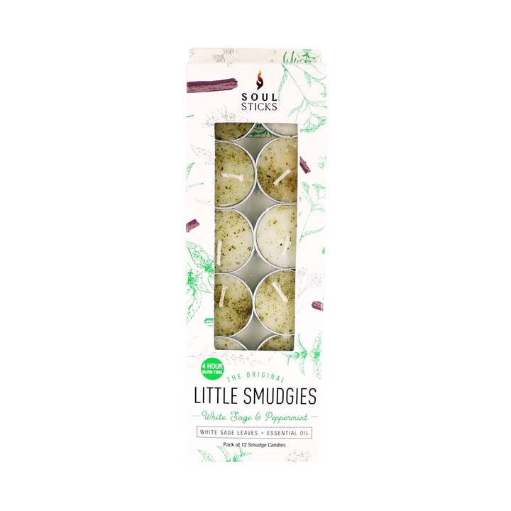 'Little Smudgies' Peppermint Sage Smudge Candles (12) for wholesale by Designs by Deekay Inc.