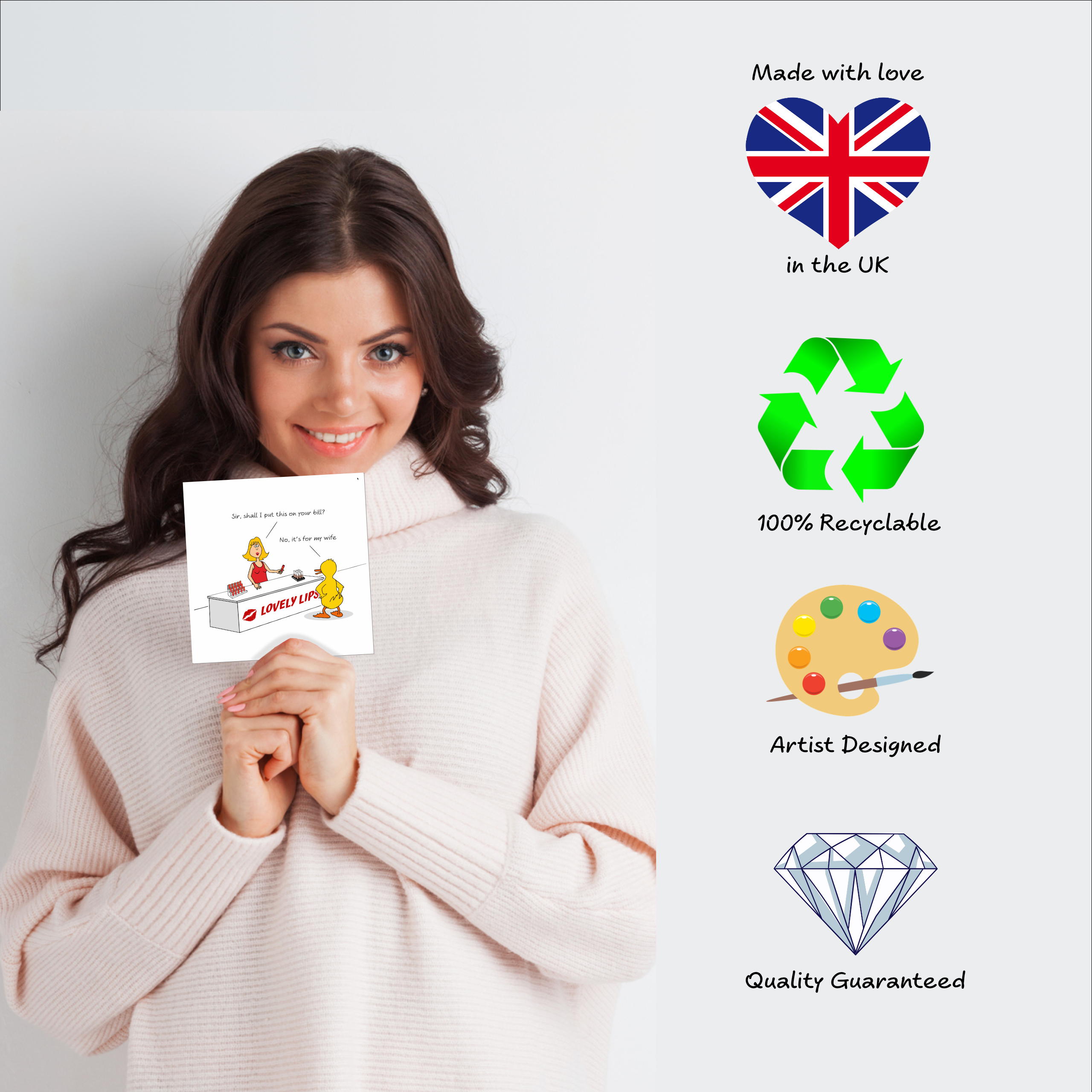 Swizzoo Cards – wholesale Birthday card – Funny Birthday Card for Wife Female Her Ducks Shopping Animals Humorous Swizzoo4