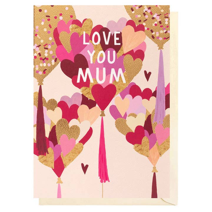 Ballons Je t'aime Maman | Carte d'anniversaire pour femme | Fête des Mères pour la vente par Louise Tiler