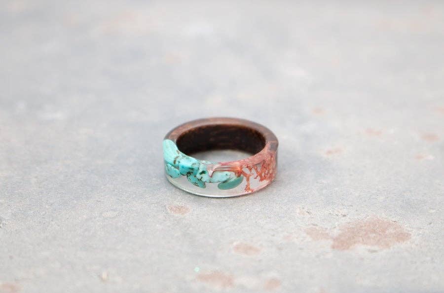 Hipster Row - Wholesale Band/Stacked Ring - Glass Wood Ring12