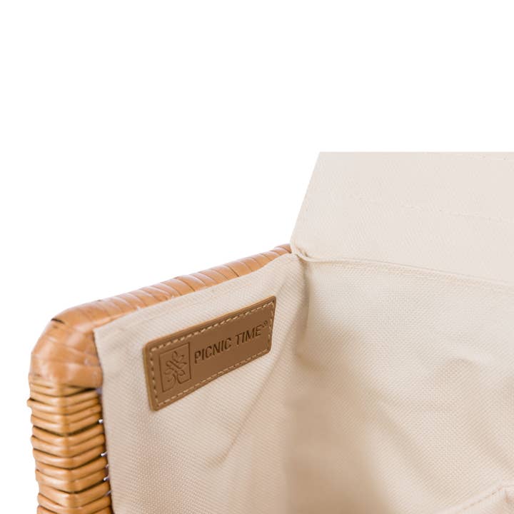 Beige Canvas Corsica Wine & Cheese Picnic Basket for wholesale on Faire12