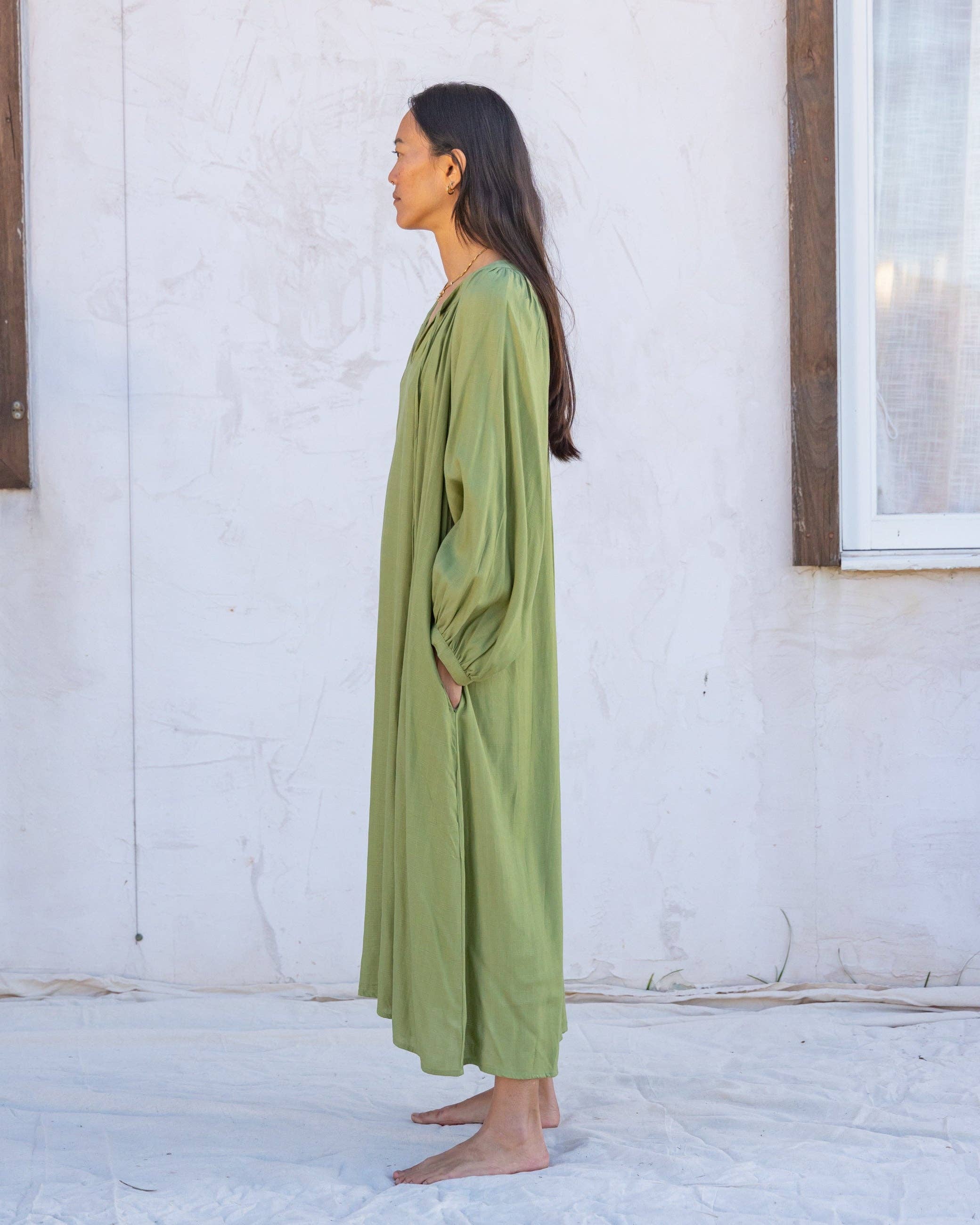 Flores Billowing Dress | Organic Sugarcane | Forest for wholesale on Faire2