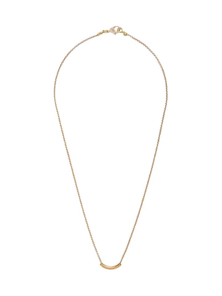 Mini guld kurva bar halsband för wholesale av Collarbone Jewelry