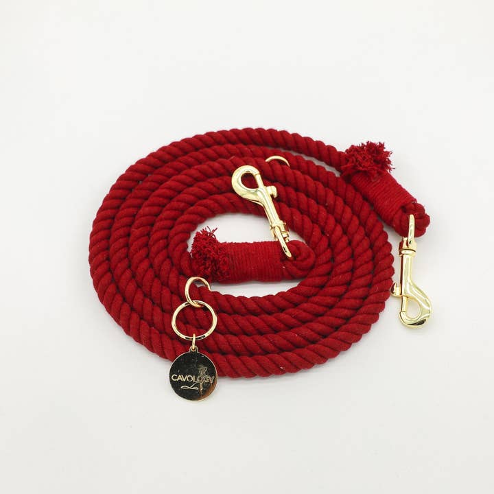 DOG LEASH HANDS FREE ROPE - Red Crimson for wholesale by Cavology