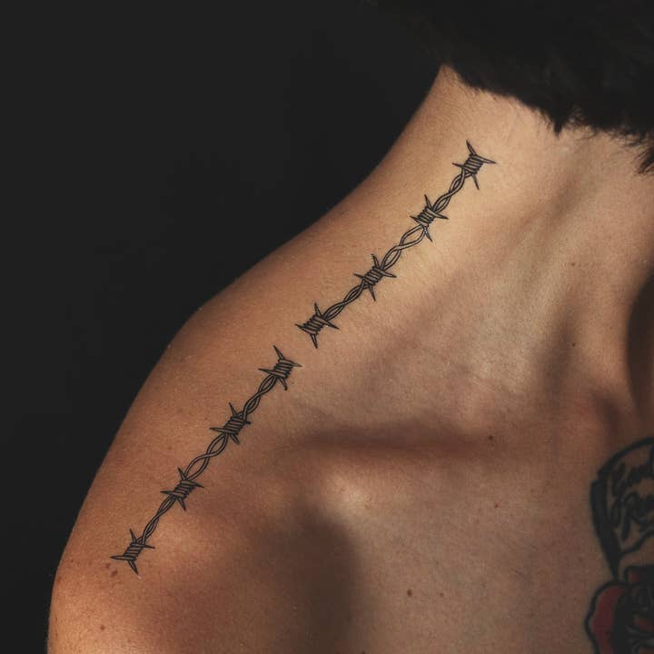 Tattoonie - Vente Tatouages temporaires - Tatouage en fil de fer barbelé (lot de 2)2