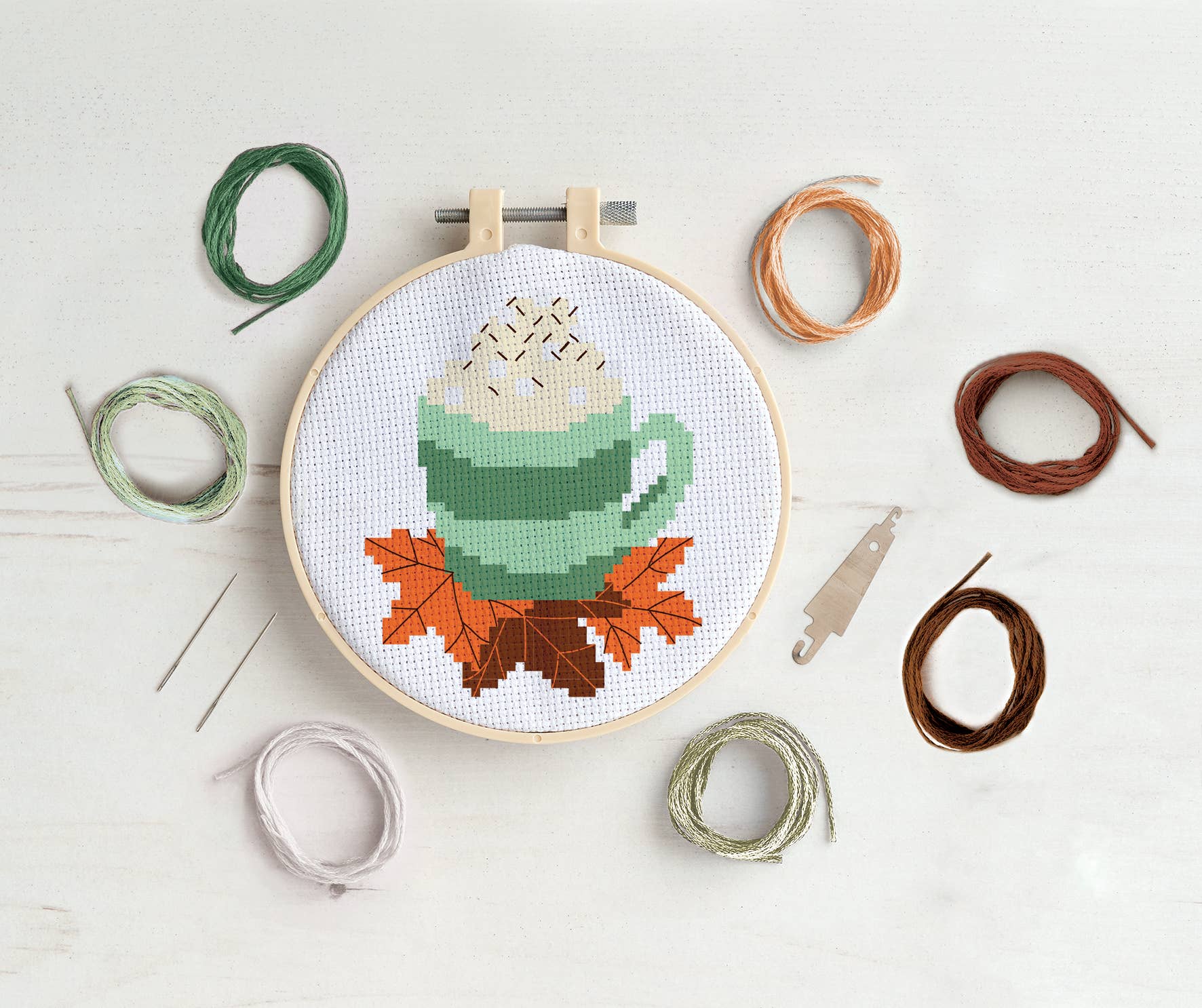 West Design Products - Wholesale Embroidery/Cross Stitch Supplies - Simply Make Cross Stitch Kit - Pumpkin Spice Latte2