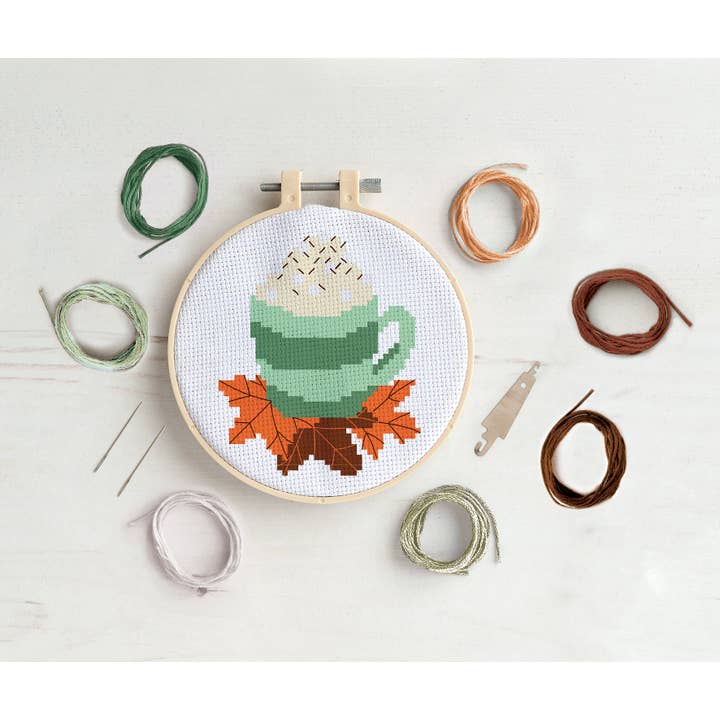 West Design Products - Wholesale Embroidery/Cross Stitch Supplies - Simply Make Cross Stitch Kit - Pumpkin Spice Latte2