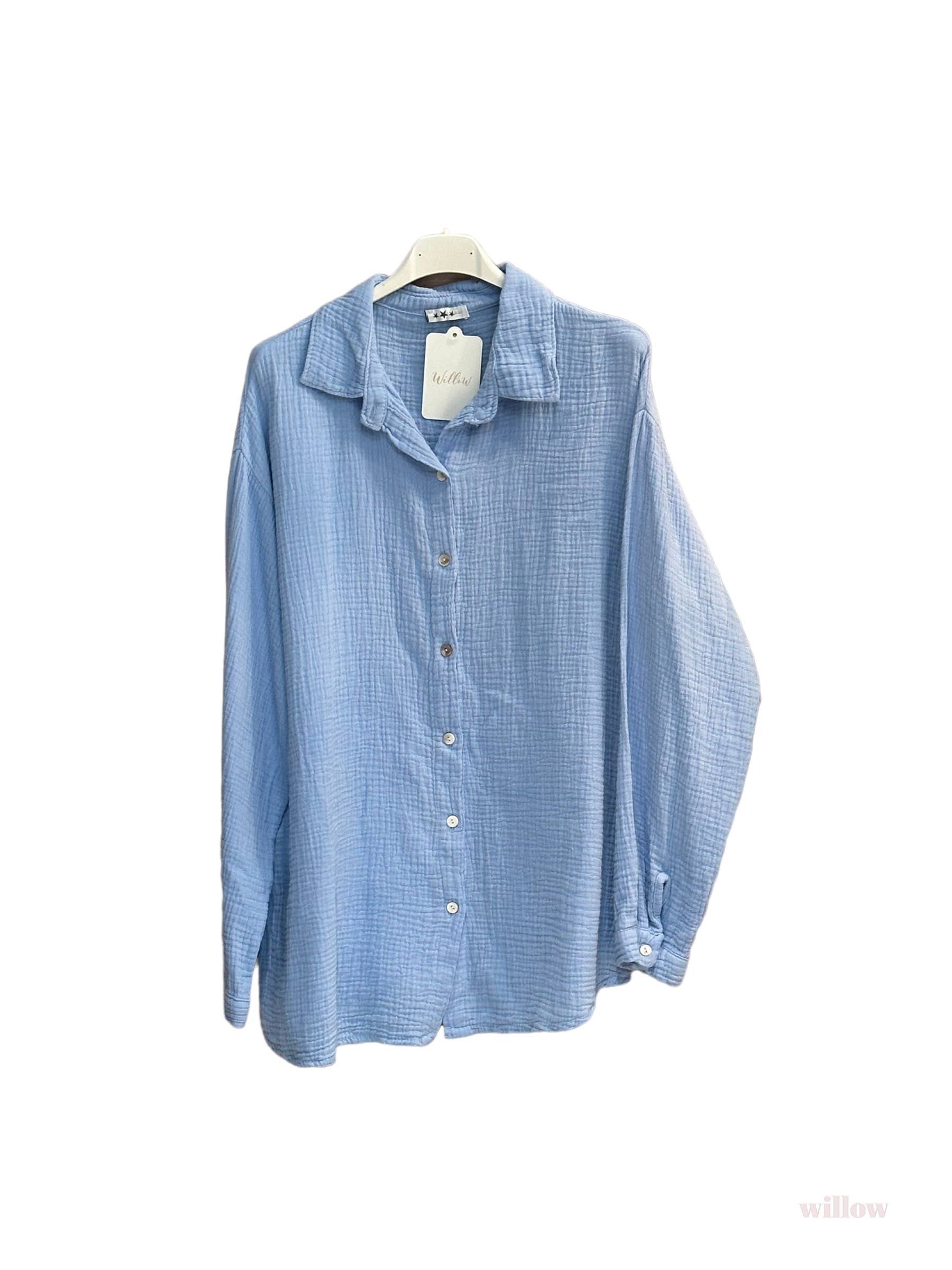 Moonsun - Wholesale Button Down Shirt - Women's - Cotton gauze shirt #30364