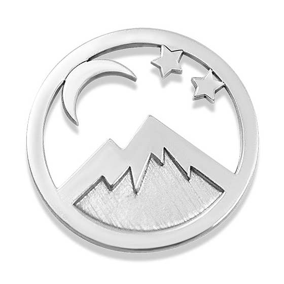 Silver utbytbara medaljong infoga med berg och måne för wholesale av Kavalis