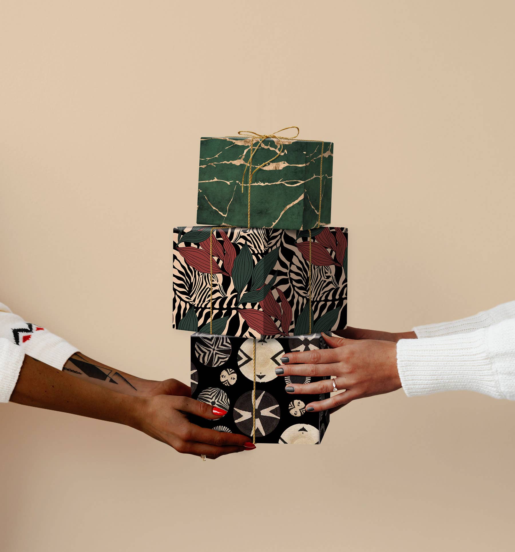 FOLKUS - Wholesale Inpakpapier per rol - Shona-Zaza dubbelzijdig stenen cadeaupapier7