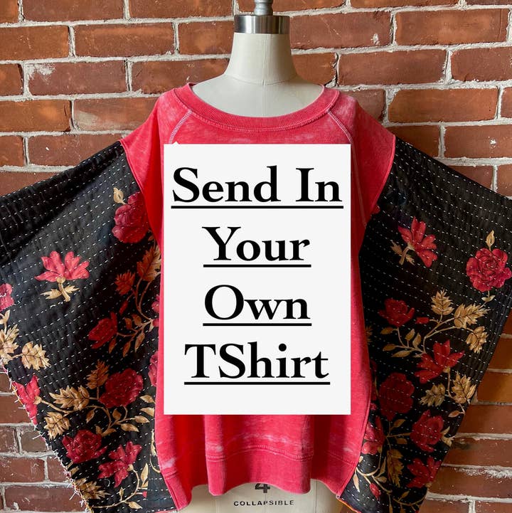 Mountain Girl Clothing - Wholesale Blouse - Women's - 10 SEND IN YOUR OWN TEE Upcycled Fabric Boho Band Ponchos