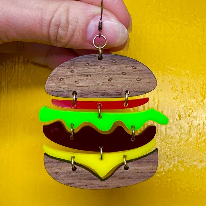 Silly Loaf – Engroshandel Hængeøreringe og creoløreringe – Burger Statement Øreringe0