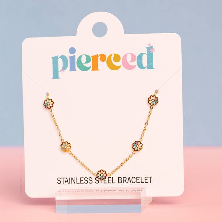 Pierced Co - Wholesale Charm/Dangle Bracelet - Rainbow Daisy Bracelet
