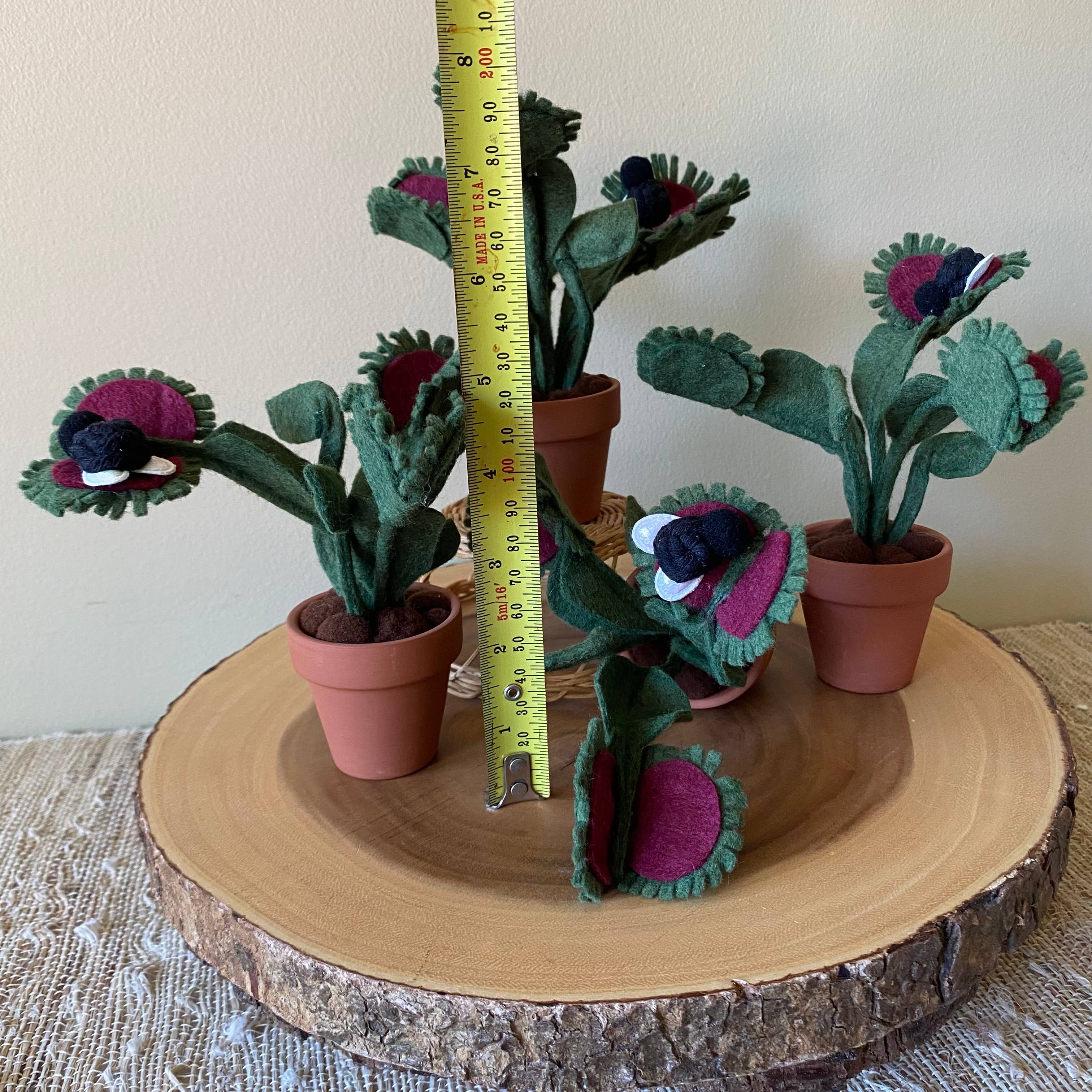 ForgetBKnot - Vente Plantes artificielles - Piège à mouches Vénus en feutre avec mouche en macramé amovible3