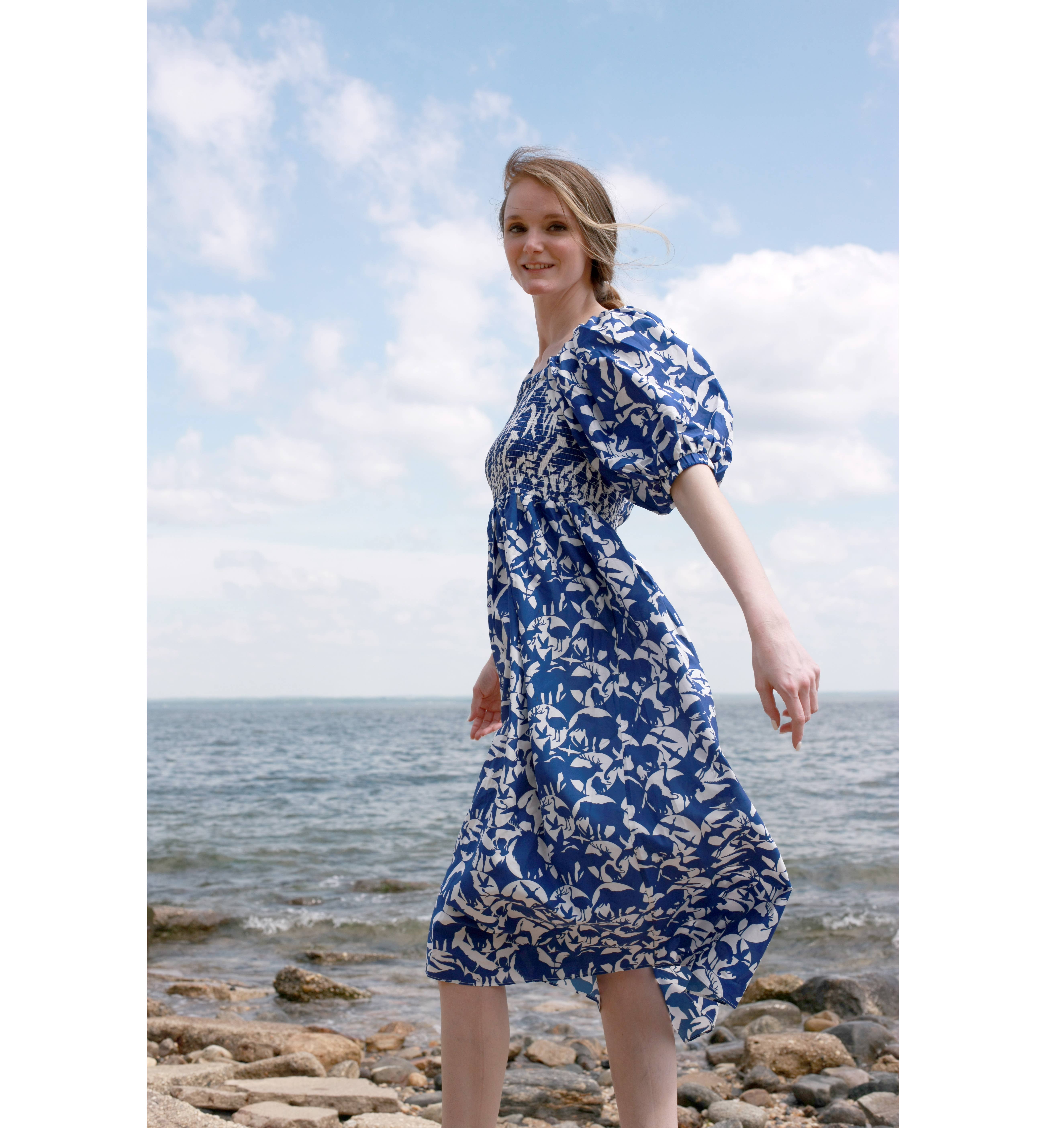 Jessie Zhao New York - Wholesale Dress - Women's - Animal World Smocked Cotton Silk Dress1