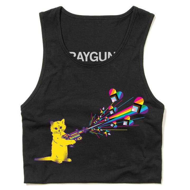 Pew Pew Pride Black Tank Top for wholesale by RAYGUN