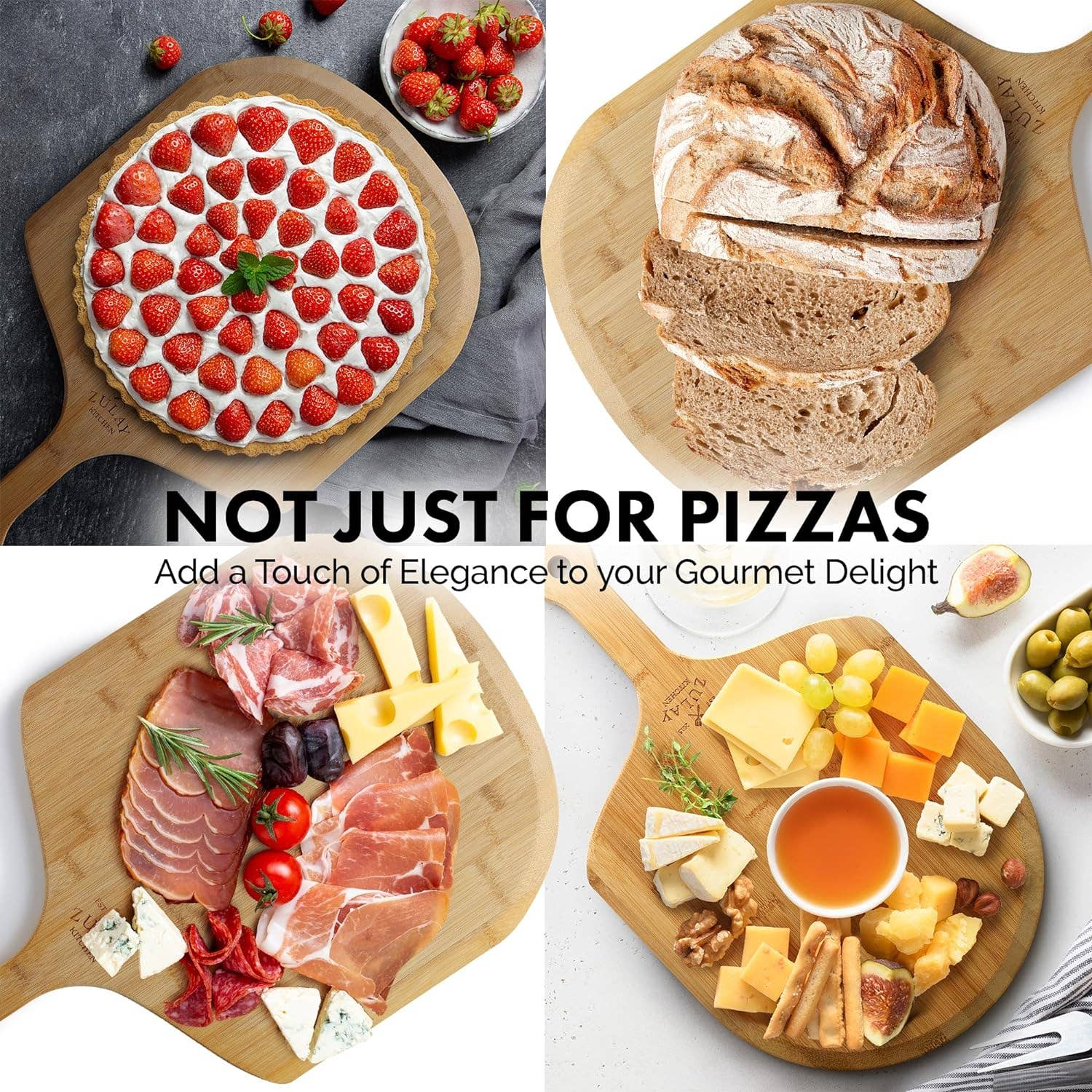 Zulay Kitchen - Wholesale Pizza Wheel - Bamboo Pizza Paddle7