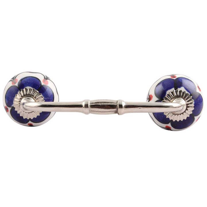 Conjunto de 6 Puxadores de Porta em Cerâmica Azul Durável de Design por atacado de Daana Paani LLC