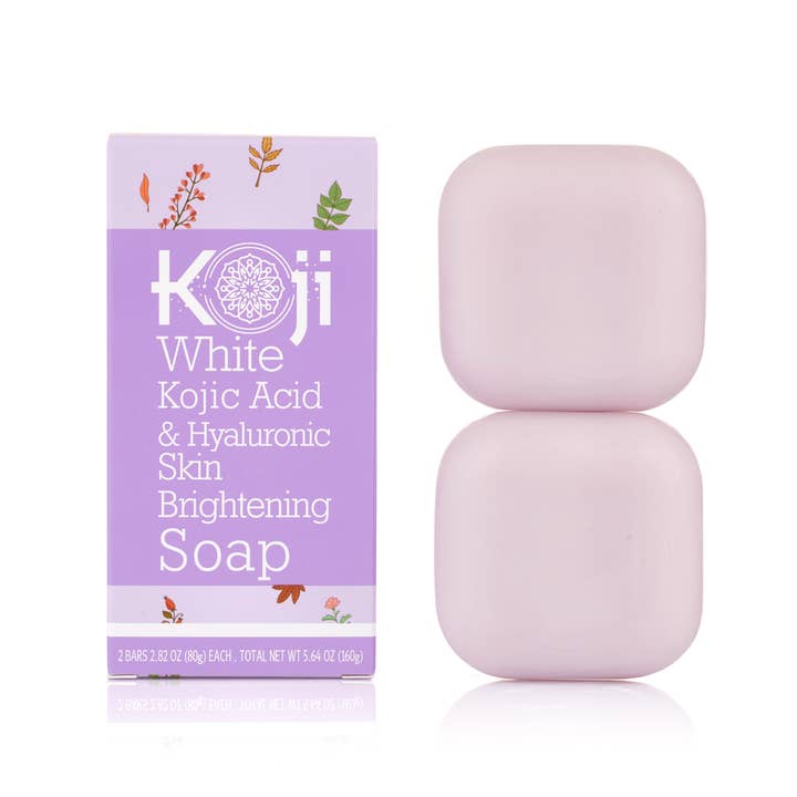 Koji White - Wholesale Facial Cleanser - Kojic Acid & Hyaluronic Acid Brightening Soap (2 Bars)2