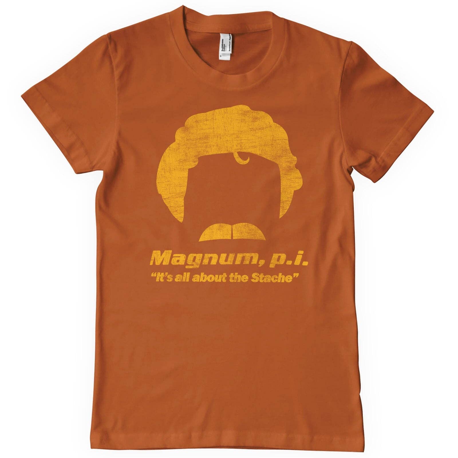 Hybris Production AB - Wholesale Screen Printed T-Shirt - Unisex - Magnum P.I. - Stache T-Shirt3