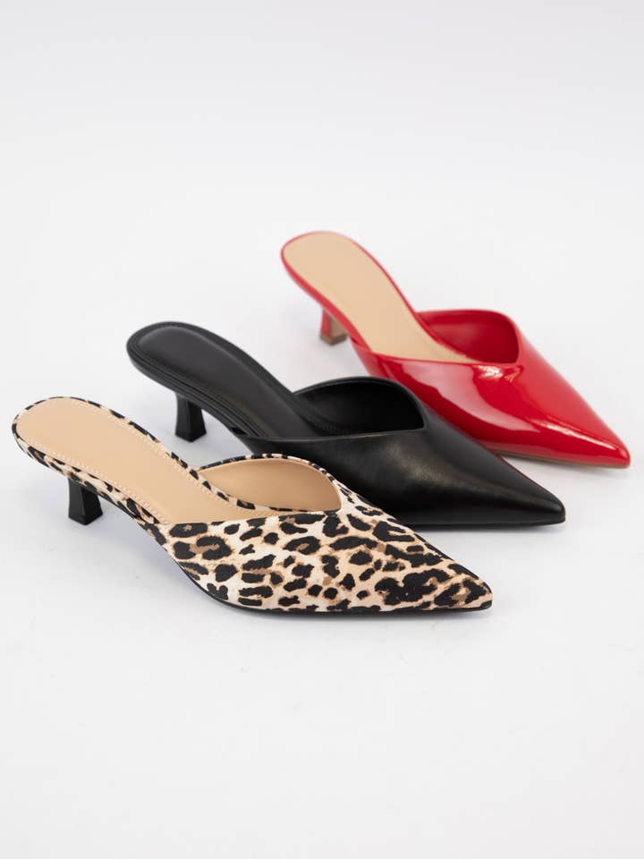 CCOCCI - Wholesale Low heels – Women′s - JAVANA V-CUT TOPLINE POINTED-TOE KITTEN HEELS12