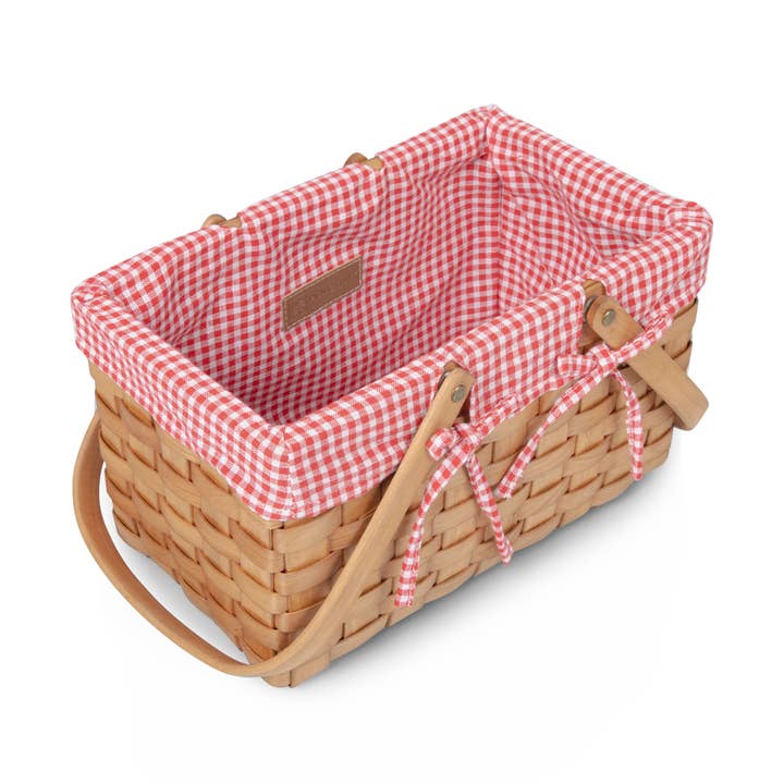 Farmhouse Basket - Red and White Gingham Empty Basket for wholesale by Picnic Time Family of Brands