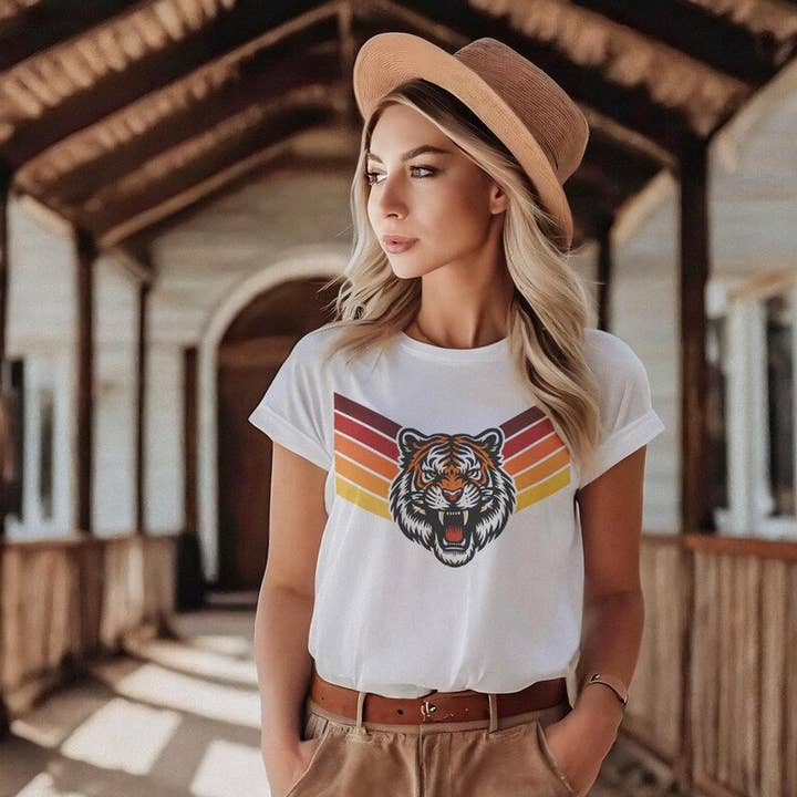 RETRO TIGER TEE for wholesale by Tucker with a Tee