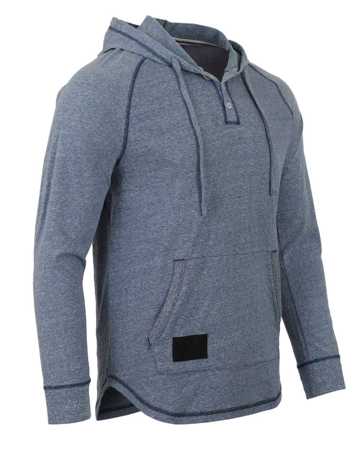 ZIMEGO – wholesale Hoodie - Herr – ZIMEGO herrhoddie med lång ärm, färgblock och henley-krage2