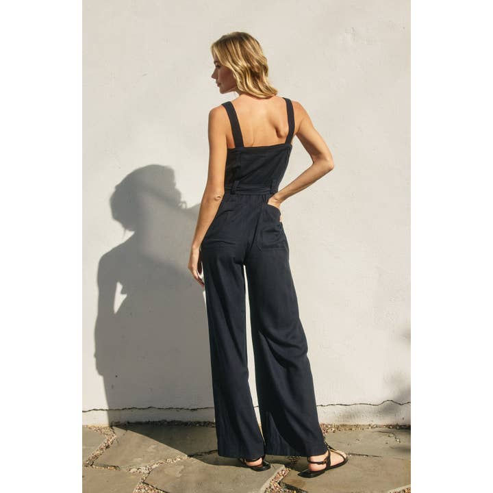 Dress Forum - Wholesale Jumpsuit - Women's - Heaven Sent Straight Neck Wide Leg Jumpsuit