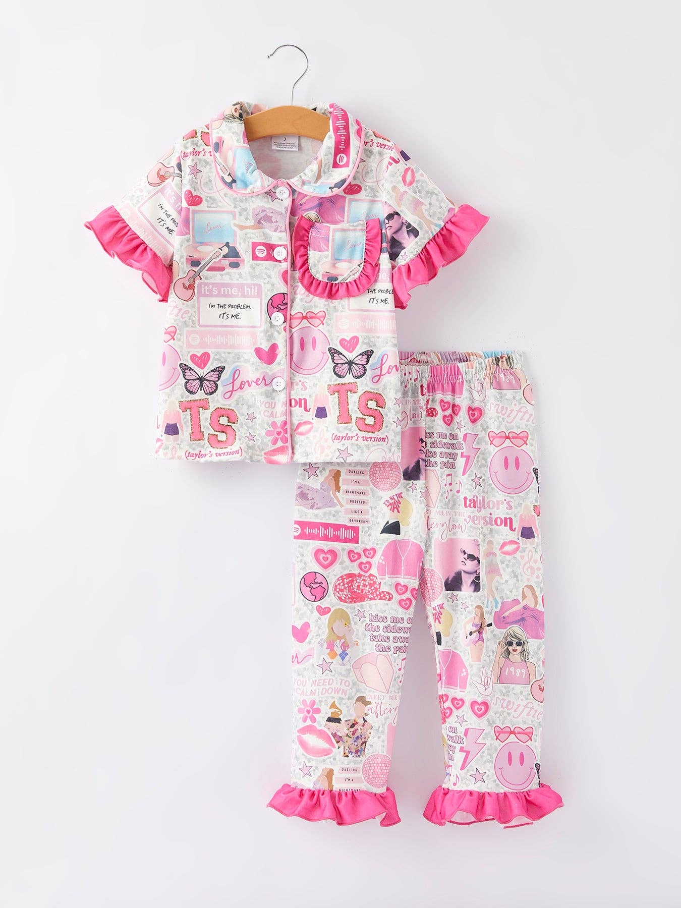 Rylee Faith Designs - Wholesale Sleepwear Set - Kids - TS Character Print Girls Pink Pajamas3
