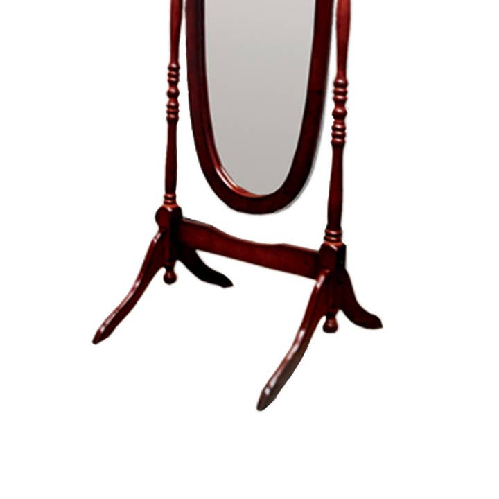 HOMYCASA DESIGN INC - Wholesale Floor Mirror - 59.25' Standing Wooden Floor Mirror, Cherry Oval4