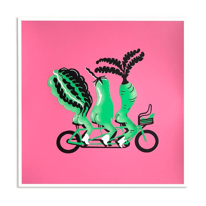 Veggie Bike Ride - Screen Print for wholesale by Matagora Club