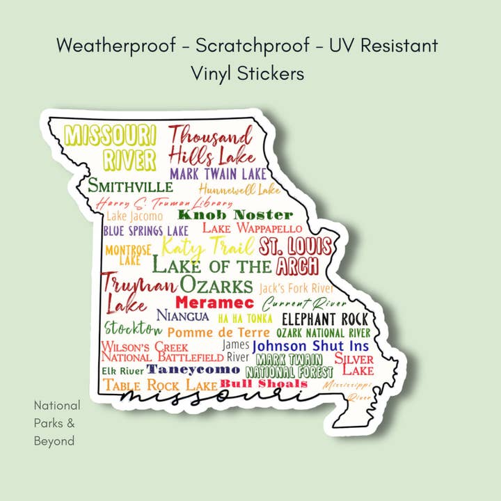 National Parks and Beyond - Wholesale Sticker - Missouri Recreation State Sticker1