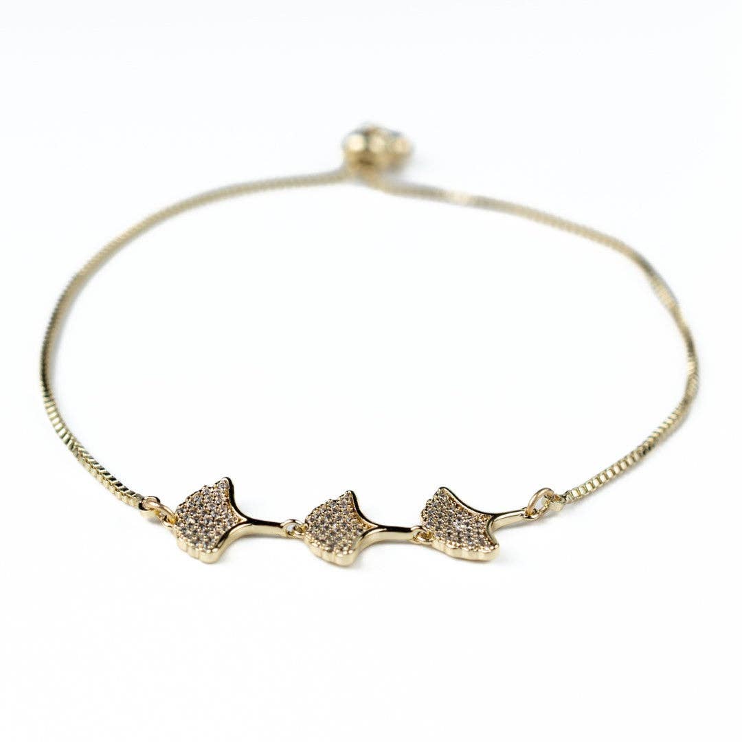 Harma – Engroshandel Armbånd med vedhæng – Floral Petals Zirconia Justerbart Bolo armbånd1