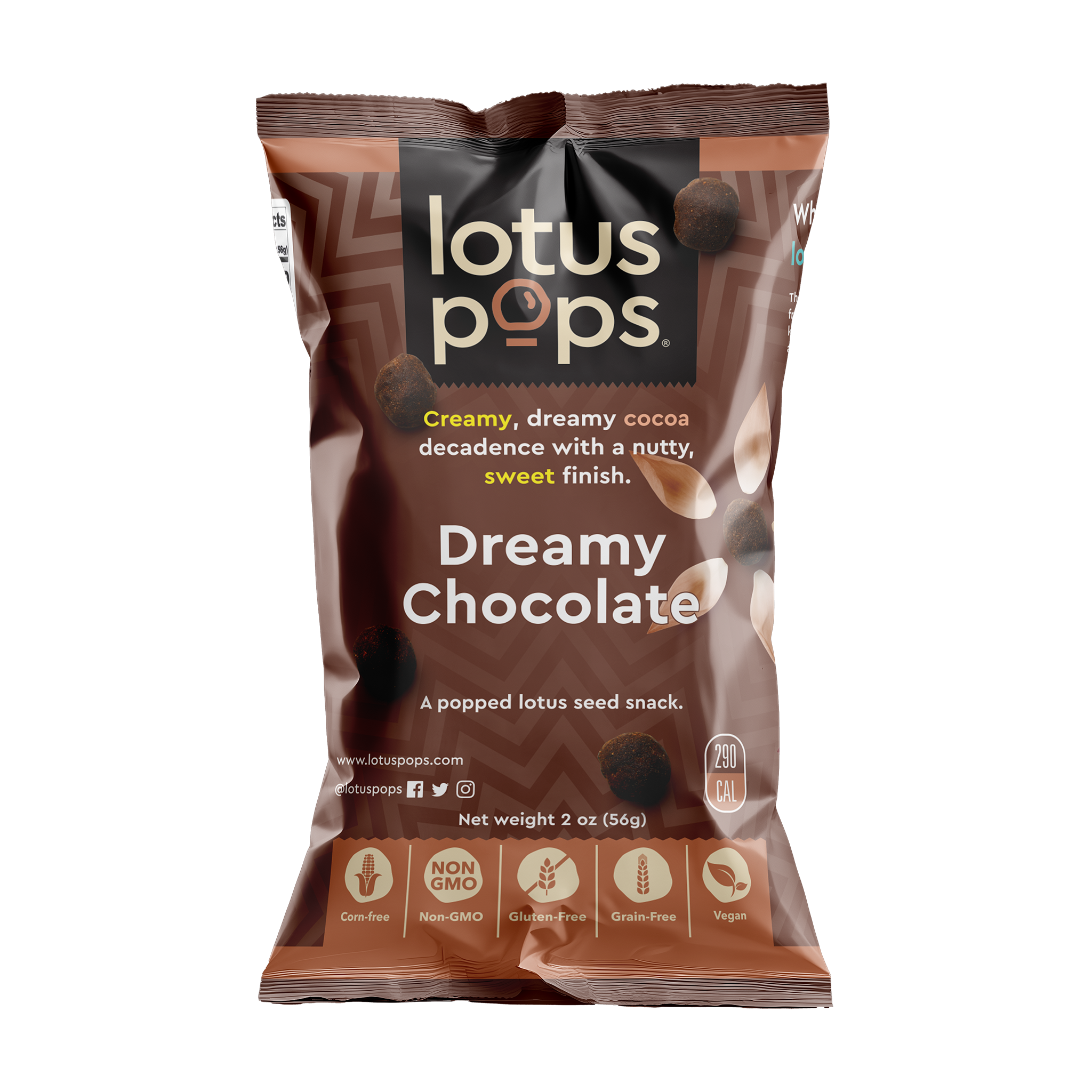 Lotus Pops - Wholesale Puffed Snack - Lotus Pops Dreamy Chocolate 2oz1