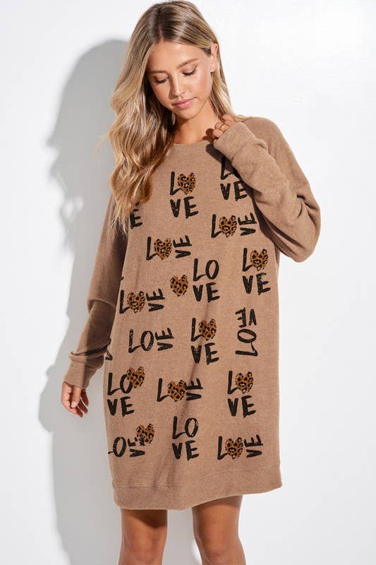 Lemon Tree - Vente Robe – femme - Robe tunique à manches longues Leopard Love0